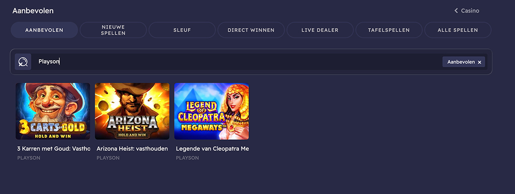Peaches Casino Providers